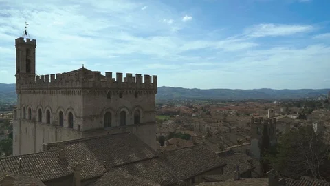 High Angle View of Gubbio Video stock 123644397