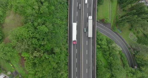High-angle view of a highway in Chiusa, Italy Video stock 251670761