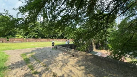 High angle view from the historic walls of Intramuros Manila 4K 스톡 동영상 337457658