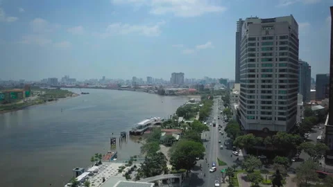 High angle view of ho chi minh city urban landscape Stock Footage 329488201