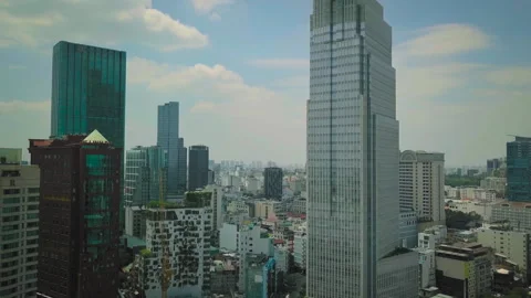 High-angle view of ho chi minh city skyline Stock Footage 329500001