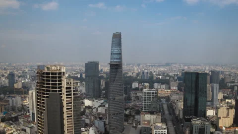 High angle view of ho chi minh city skyline Stock Footage 329500574