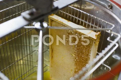 High Angle View Of Honeycomb In Machinery