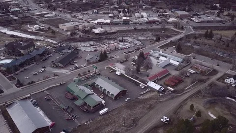 High angle view of the hot springs at Pagosa Springs CO Stock Footage 113522612