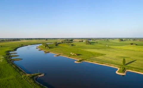 High angle view of the Ijssel river Stock Photos