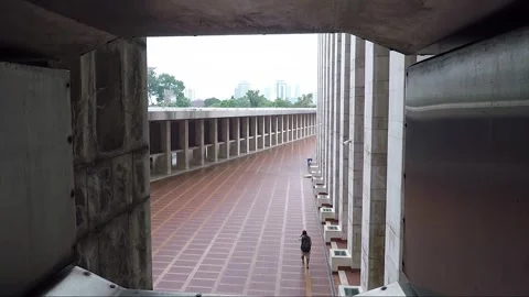 High Angle View of Inner Courtyard of Istiqlal Mosque, Jakarta, Java, Indonesia 库存影片 314014082
