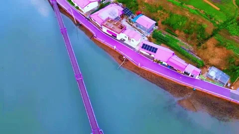 High-Angle View of Island Connectivity and Marine Scenery in South Korea Stock Footage 328241599