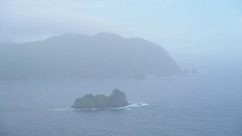 High angle view of Izu Peninsula on a moody day Stock Footage 315011420