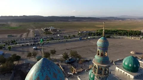 A high angle view of the Jamkaran mosque courtyard, stock footage. Stock Footage 304782970