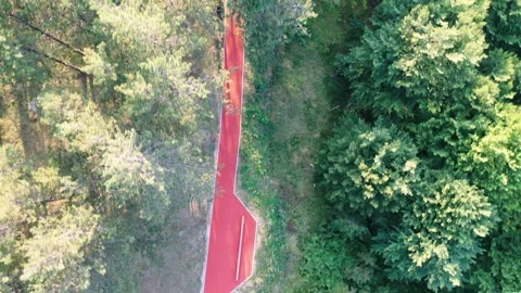 High angle view of jogging track in the park Stock Footage 251165418