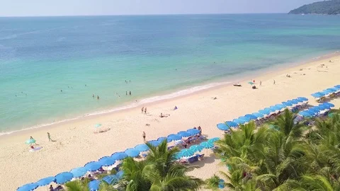 High angle view of Karon beach Phuket Thailand 库存影片 83333997