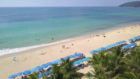 High angle view of Karon beach Phuket Thailand Stock-Footage 83334002
