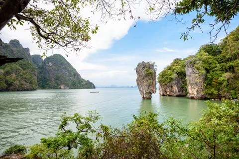 High angle view Khao Tapu or James Bond Island Stock Photos