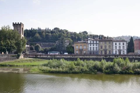 High angle view of lake and building in pisa france Stock Photos