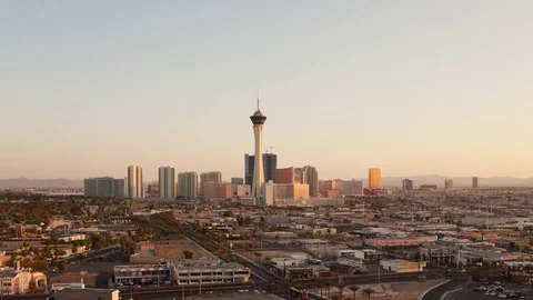 High Angle View of the Las Vegas Strip as Day Becomes Night Video stock 76784326