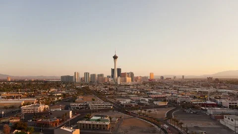 High Angle View of Las Vegas as Day Becomes Night Video stock 76784402