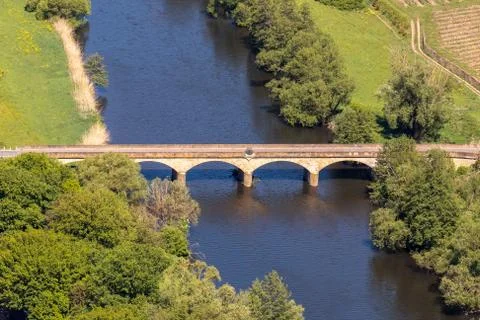 High angle view from the Lemberg of Luitpold bridge in Oberhausen Nahe Stock Photos