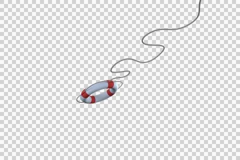 High angle view of life belt and rope Stock Illustration