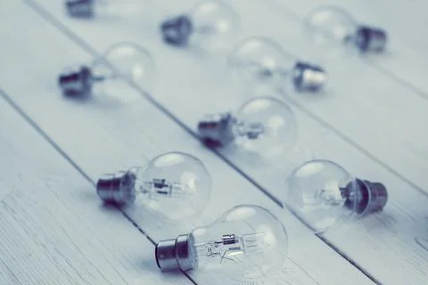 High angle view of light bulbs Stock Illustration