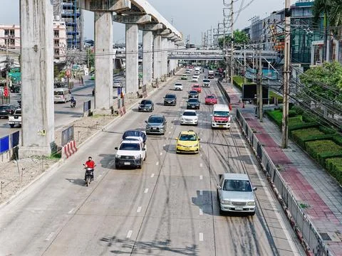 High Angle View of Light Traffic on the Road Stock Photos