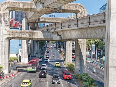 High Angle View of Light Traffic on the Road Stock Photos