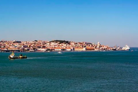 High angle view of Lisbon city Stock Photos