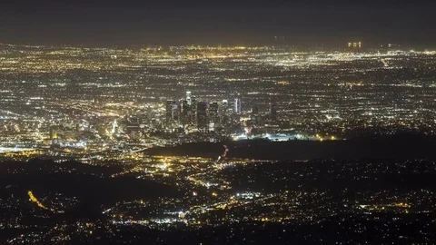 High Angle View of Los Angeles at Night Video stock 76632122