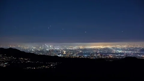 High Angle View of Los Angeles with Planes Passing Overhead Video stock 76854780