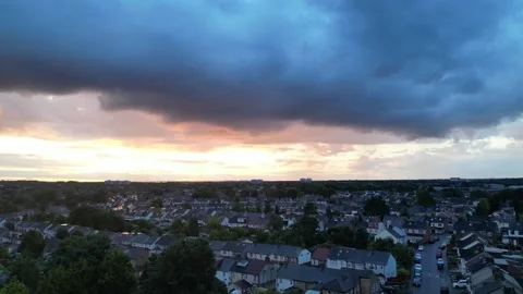 High Angle View of Luton City of England UK During Sunset Stock Footage 287058625