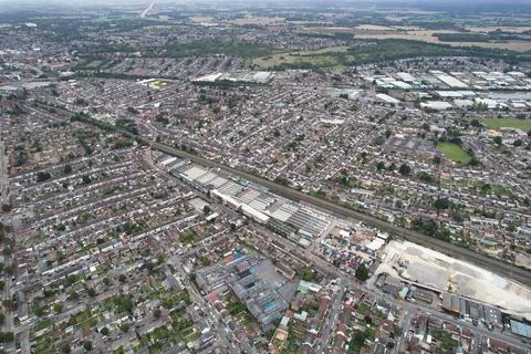 High Angle View of Luton Town of England Great Britain UK Fotos Stock