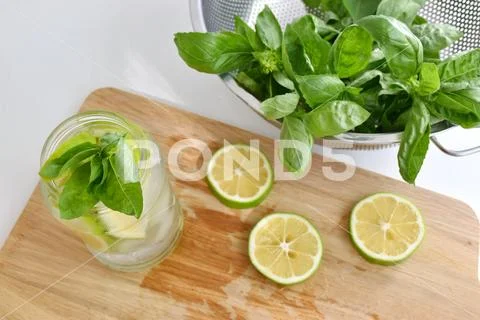 High angle view of making cocktail Stock Photos