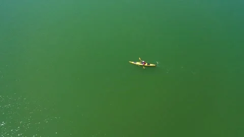 High angle view of man kayaking Stock Footage 310671060