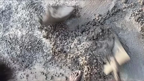 High Angle View of Manual Concrete Mixing Sri Lanka Видео 339536908