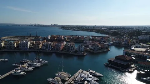 High angle view of marina Stock Footage 78561962