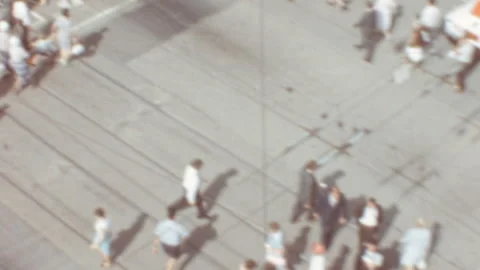 High Angle View Of Melbourne Australia City Intersection 1970s Stock Footage 347813804