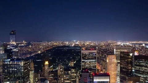 High Angle View of Midtown and Upper Manhattan at Night Video stock 76854774