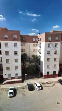 High Angle View of Modern Apartment Building Complex on Sunny Day Stock Photos