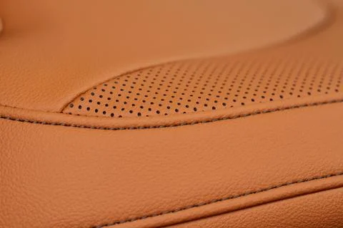 High angle view of modern car fabric seats. Close-up car seat texture and int Stock Photos
