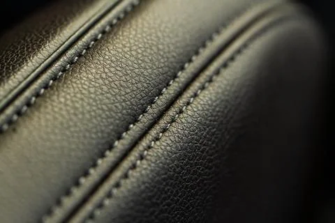 High angle view of modern car fabric seats. Close-up car seat texture and int Stock Photos