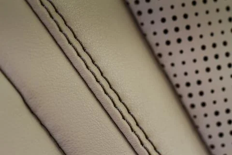 High angle view of modern car fabric seats. Close-up car seat texture and int Stock Photos
