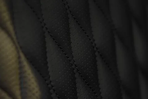 High angle view of modern car fabric seats. Close-up car seat texture and int Stock Photos