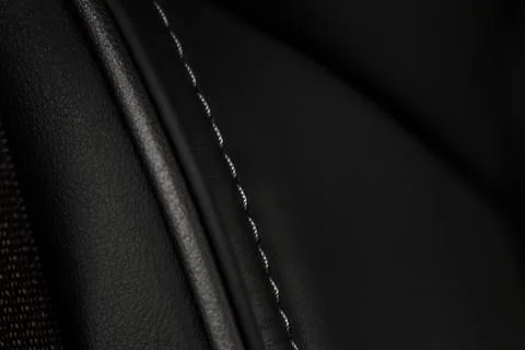High angle view of modern car fabric seats. Close-up car seat texture and int Stock Photos