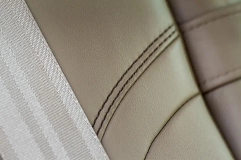 High angle view of modern car fabric seats. Close-up car seat texture and int Stock Photos