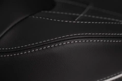 High angle view of modern car fabric seats. Close-up car seat texture and int Stock Photos