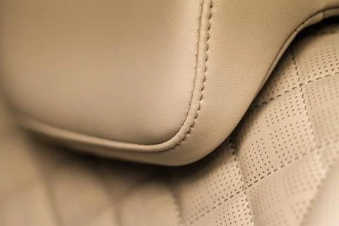 High angle view of modern car fabric seats. Close-up car seat texture and int Stock Photos