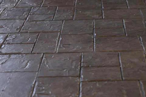 High-Angle View of Modern Exposed Aggregate Concrete Pavement Texture Stock Photos