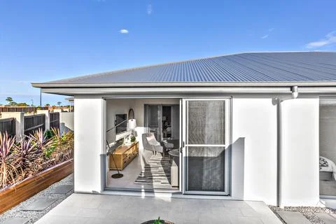 High angle view of a modern house entrance Stock Photos