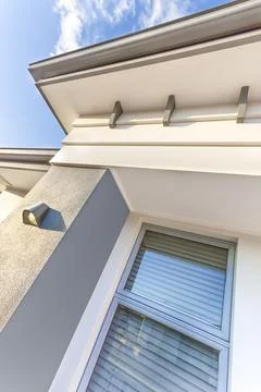 High angle view of a modern house with the roof Stock Photos