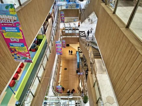 High-angle view of a modern mall atrium Stock Photos