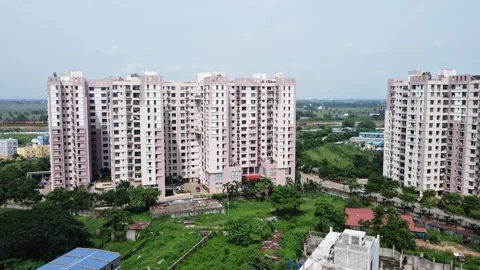 High Angle View of Modern Residential Apartment Buildings in India. Stock Footage 339101949